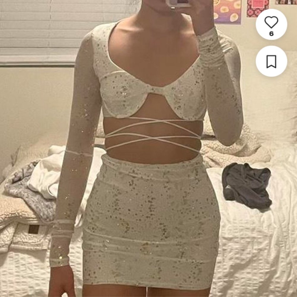 crop top and mini skirt set